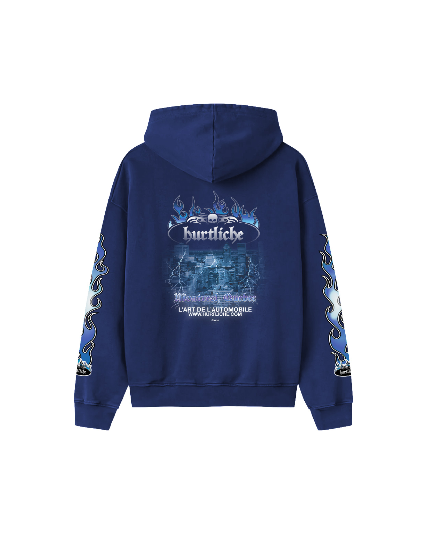HARLEY FLAMES HOODIE (Navy)