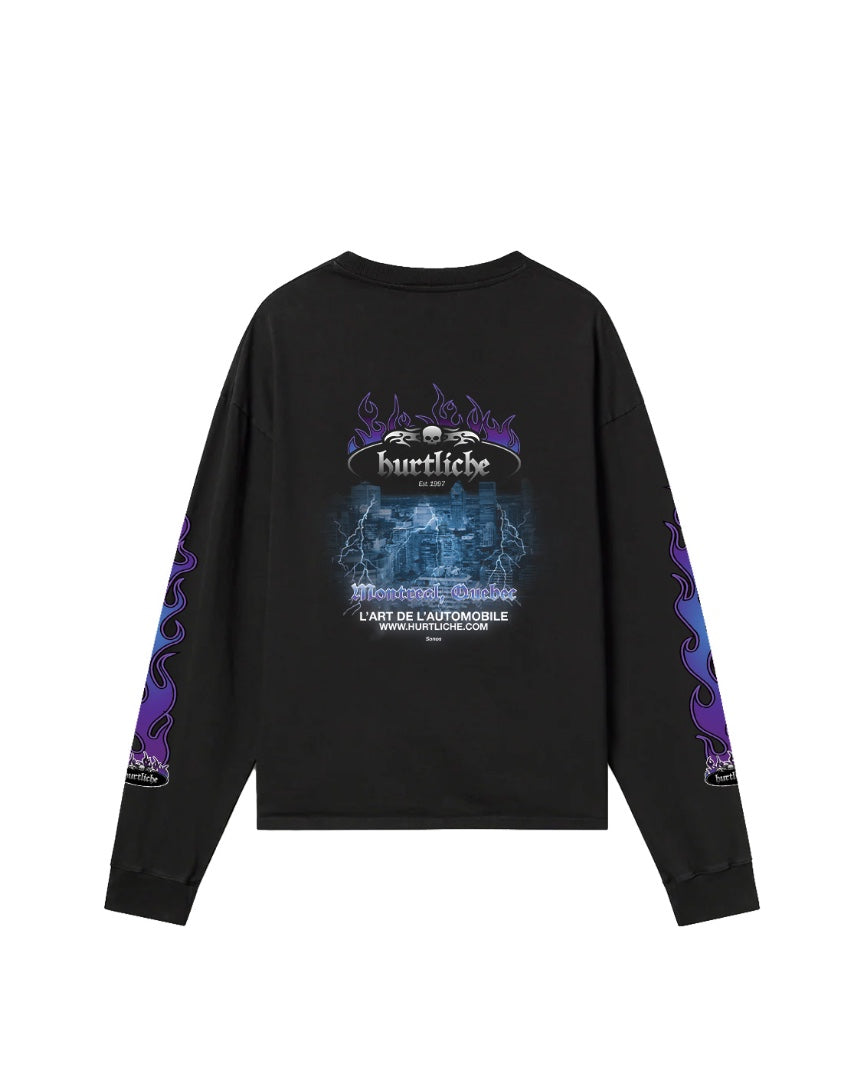 HARLEY FLAMES T-SHIRT LONG-SLEEVE (Black)