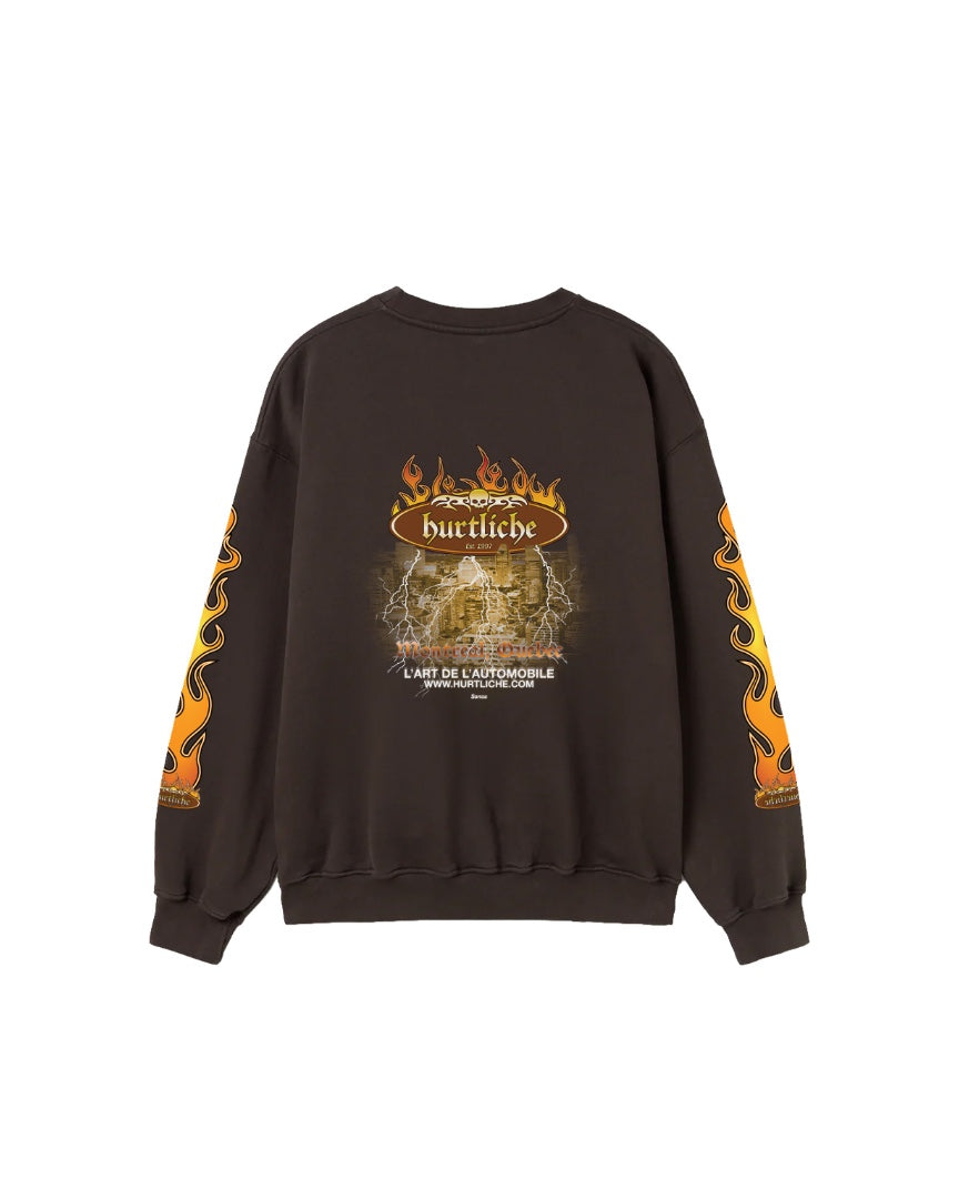 HARLEY FLAMES CREWNECK (Brown)