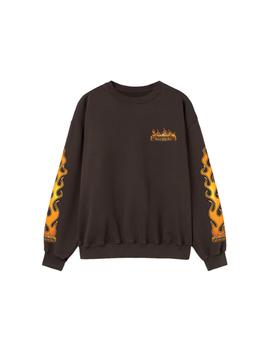 HARLEY FLAMES CREWNECK (Brown)